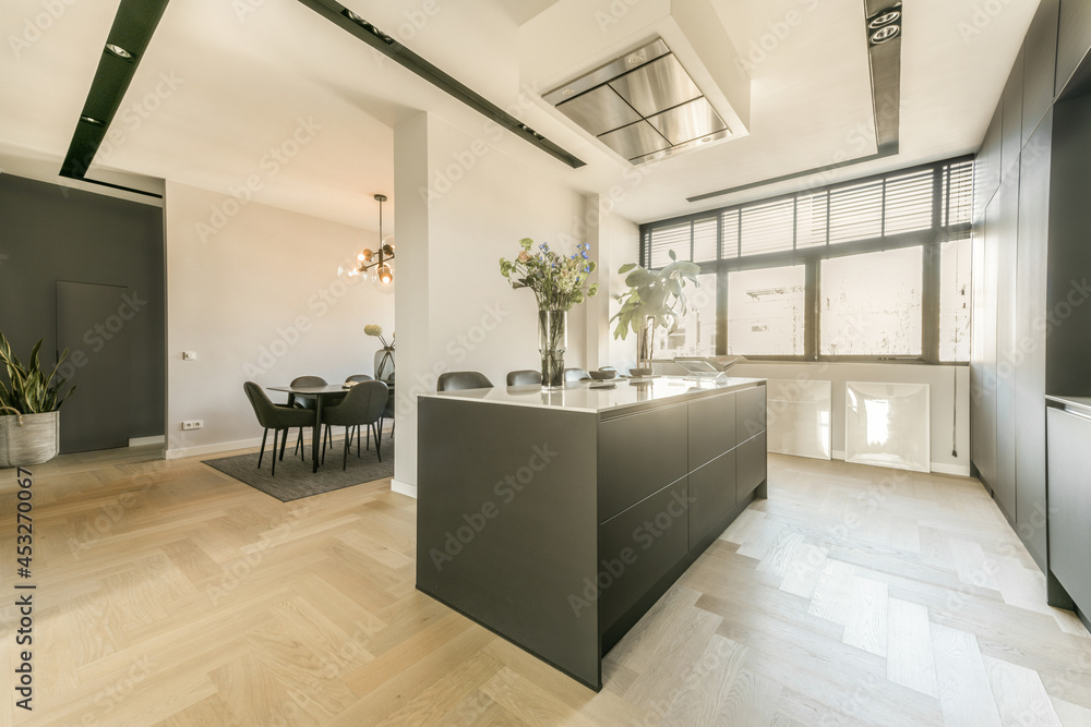 Interior of contemporary spacious kitchen Interior of contemporary spacious kitchen