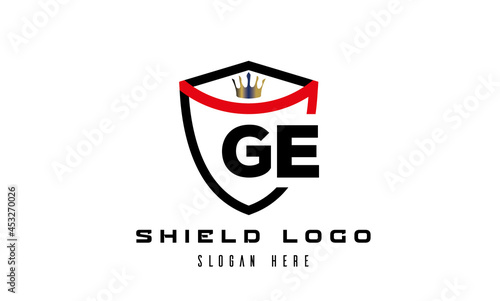 GE king shield latter logo vector