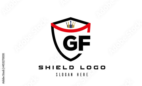 GF king shield latter logo vector photo