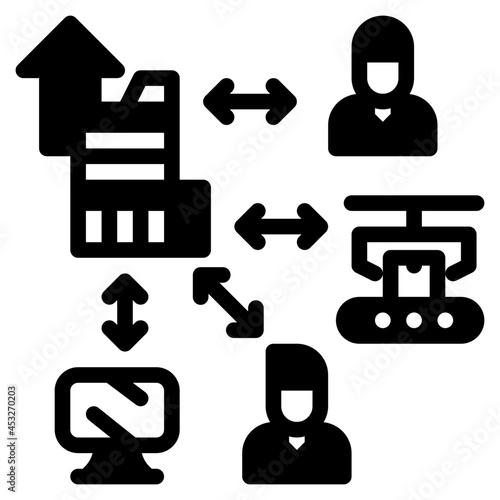 outsourcing glyph icon