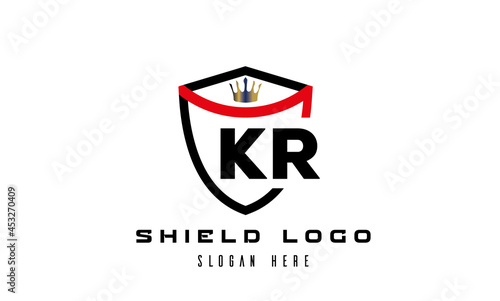 KR king shield latter logo vector