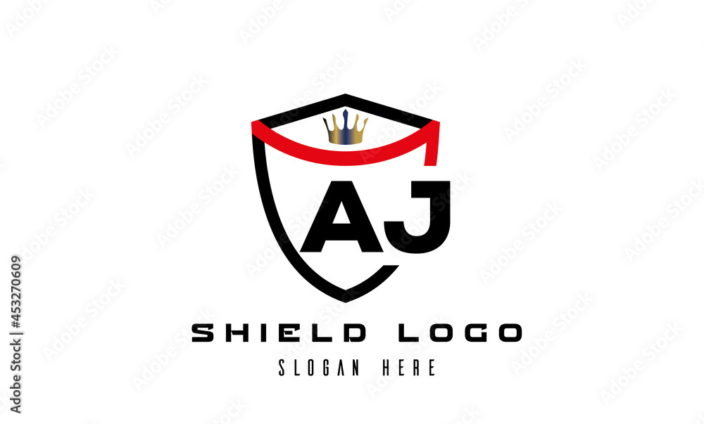 AJ king shield latter logo vector AJ king shield latter logo vector