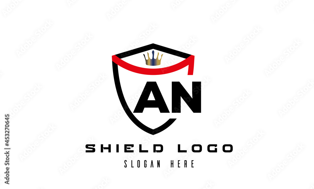 AN king shield latter logo vector AN king shield latter logo vector