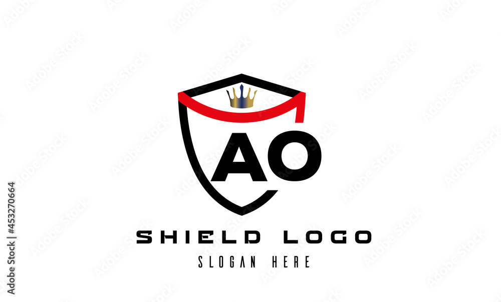 AO king shield latter logo vector AO king shield latter logo vector