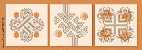 Set of modern minimalist mid century backgrounds
