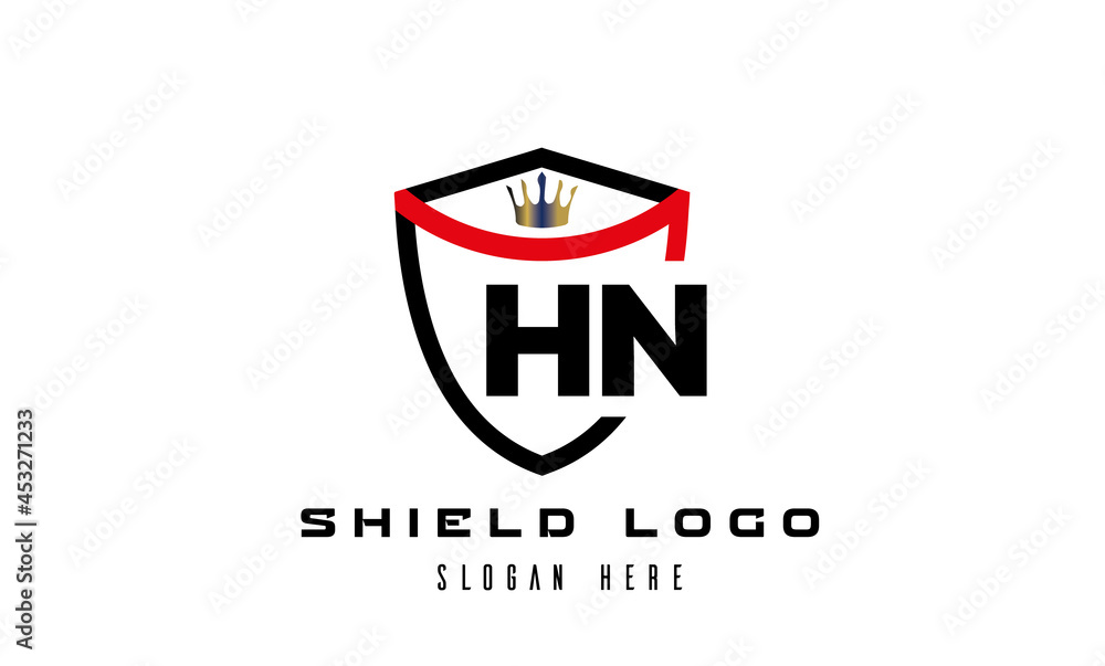 HN king shield latter logo vector HN king shield latter logo vector