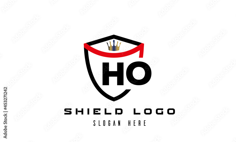 HO king shield latter logo vector