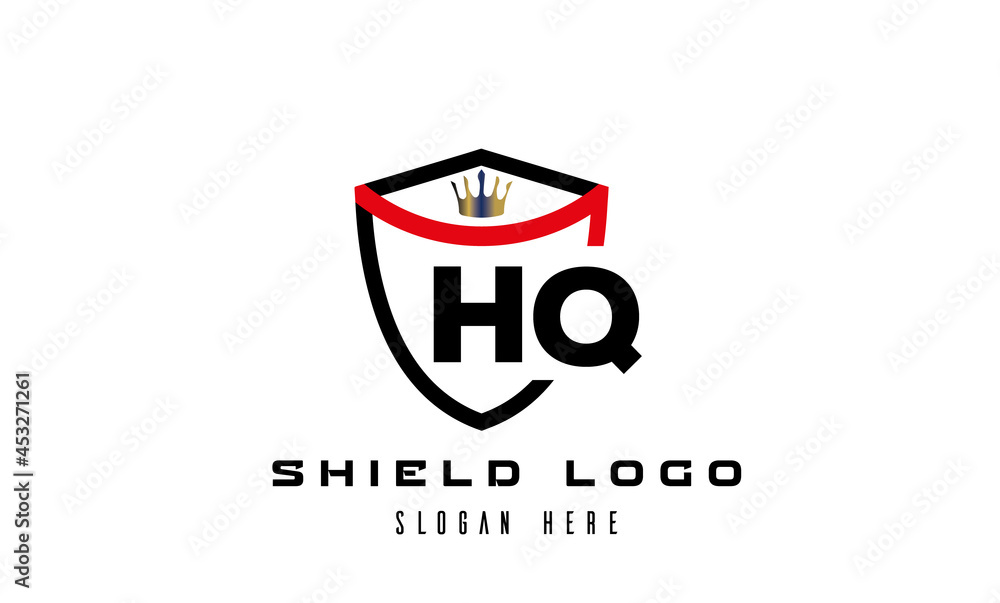 HQ king shield latter logo vector