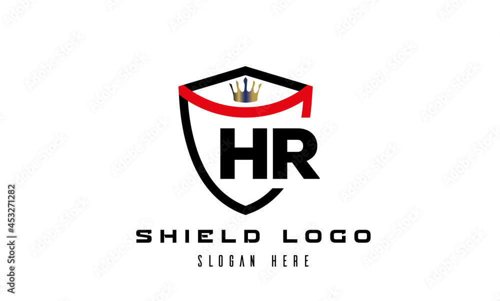 HR king shield latter logo vector HR king shield latter logo vector
