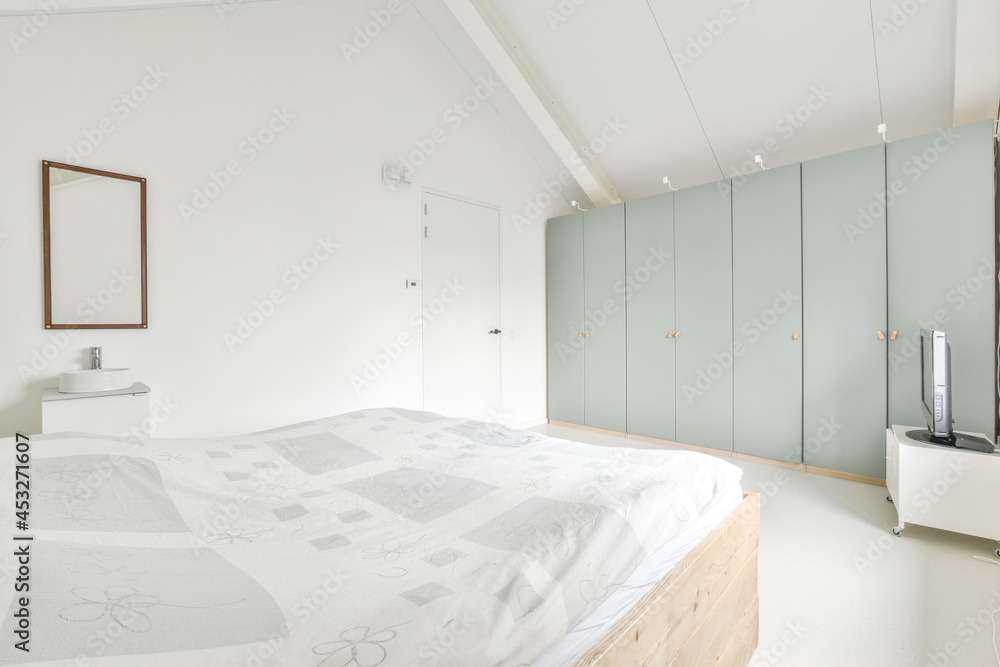 Minimalist Interior of attic bedroom Minimalist Interior of attic bedroom