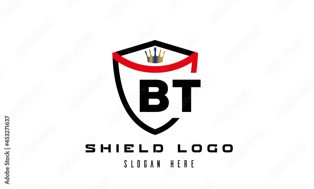 BT king shield latter logo vector BT king shield latter logo vector