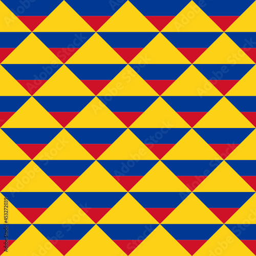 seamless pattern of colombia flag. vector illustration. print, book cover, wrapping paper, decoration, banner, and etc