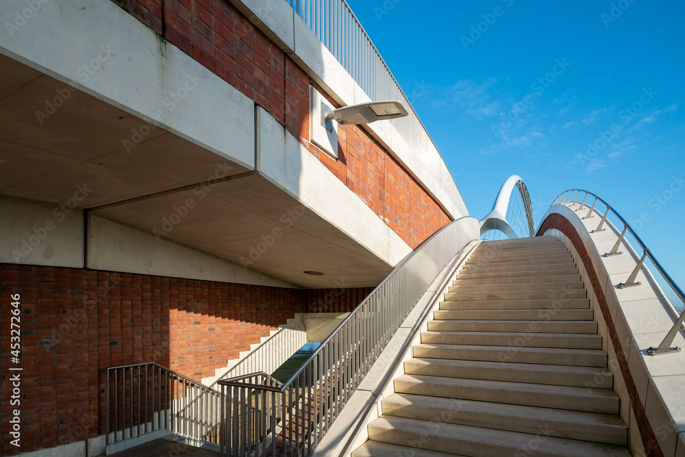 Fototapeta premium The city bridge in Nijmegen is also called the Crossing in memory of the crossing of the Allies at this place in 1944, Gelderland province, The Netherlands