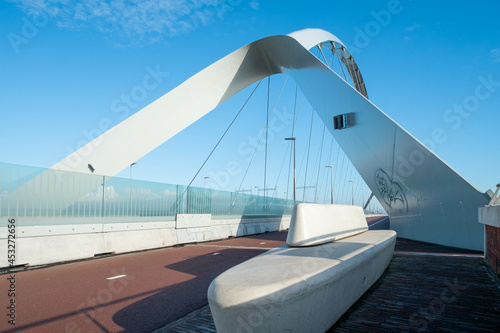 The city bridge in Nijmegen is also called the Crossing in memory of the crossing of the Allies at this place in 1944, Gelderland province, The Netherlands