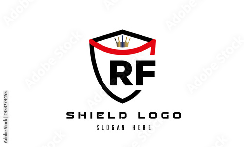 king shield RF latter logo vector