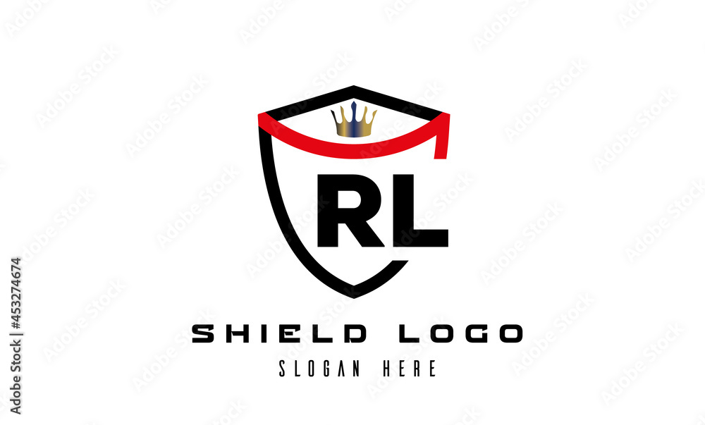 king shield RL latter logo vector king shield RL latter logo vector