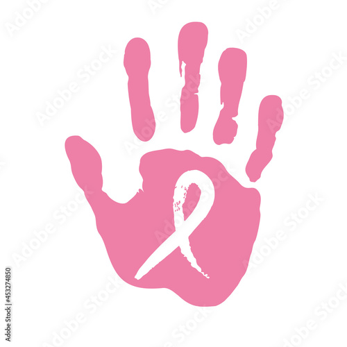 Breast Cancer Awareness, Pink Ribbon on white (ID: 453274850)