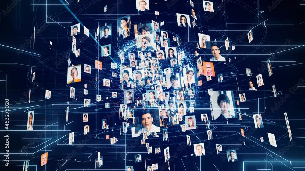 Social networking service concept. Global communication network.