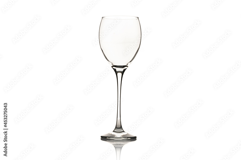 Single empty wine glass, isolated on white. Single empty wine glass, isolated on white.