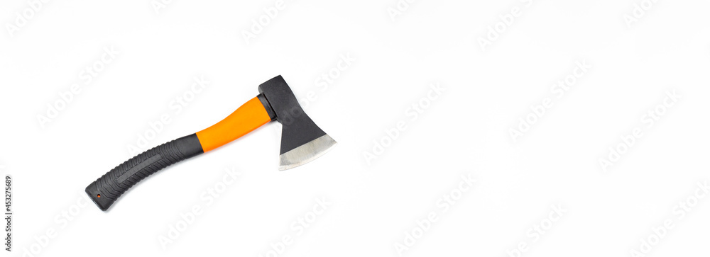 Axe. Wood tool. On white background. Isolate