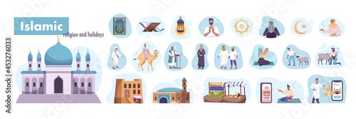 Islamic Religion Holidays Icons