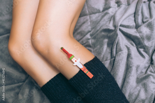 Sexy Female Legs With Black Socks