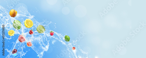 tasty healthy fruit banner