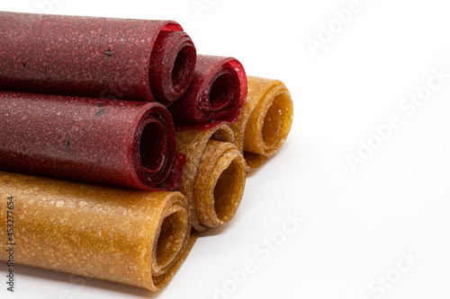 Homemade pastilles on white background