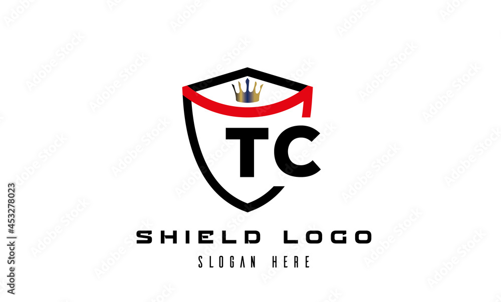 king shield TC latter logo vector