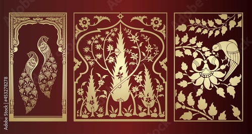 peacock motif designs, textile , Rajasthan, royal India	