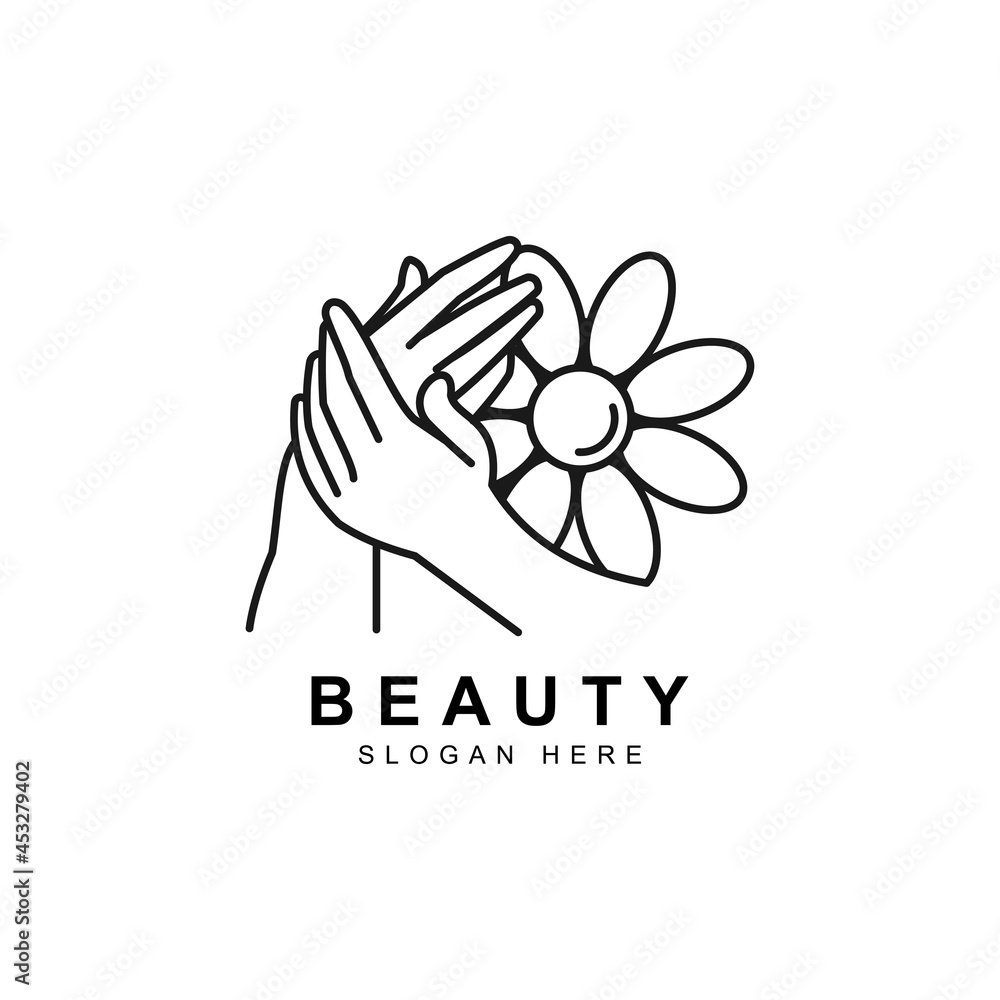 Hand beauty logo template design vector icon illustration. Hand beauty logo template design vector icon illustration.