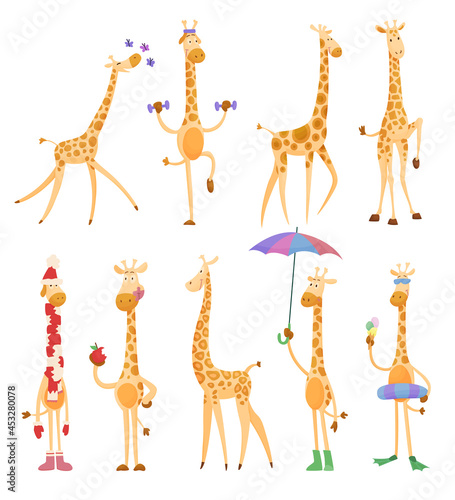 Canvas Print Funny giraffes