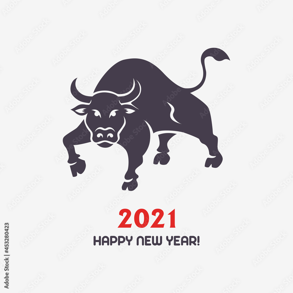Ox silhouette with Ox silhouette with