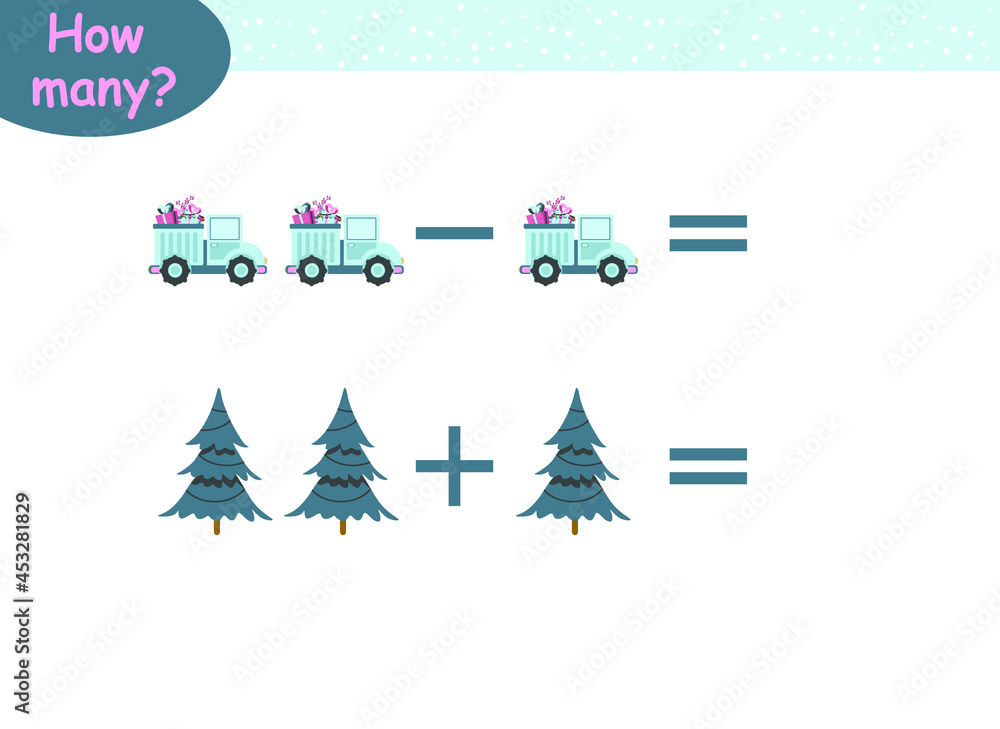 mathematical examples of addition and subtraction. educational page for ...