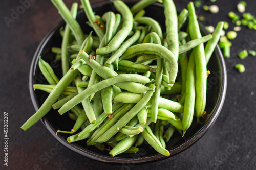 green beans fresh harvest bean organic meal snack on the table copy space food background rustic 