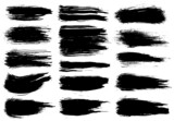 Paint brush. Black ink grunge brush strokes.  paintbrush set. Grunge design elements. Painted ink stripes