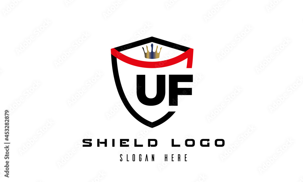 king shield UF latter logo vector king shield UF latter logo vector