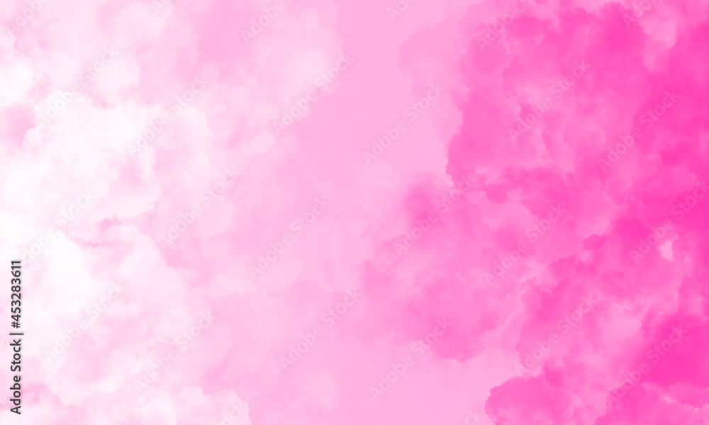 Sky with beautiful clouds. Cloud background. Pink cloud texture background. White and pink Clouds on pink background.