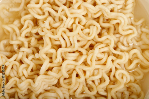 Top view of instant noodles texture