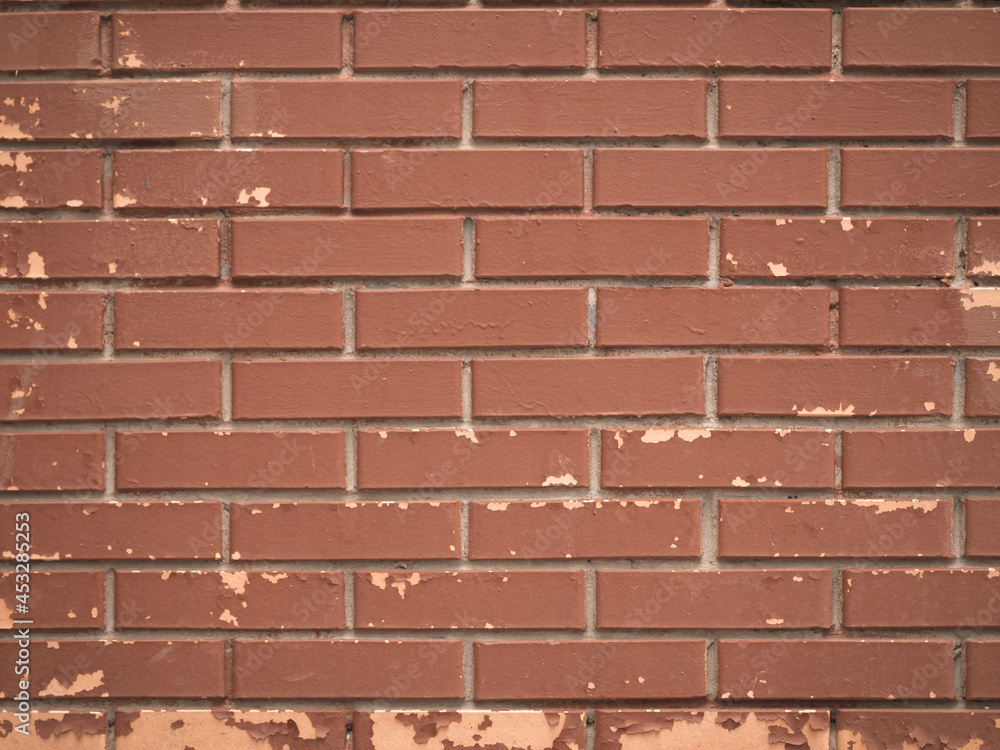 Obraz premium Brick background, red brick masonry, painted brick