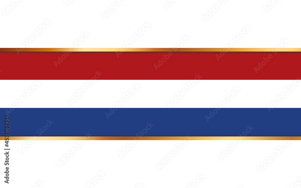Fototapeta premium gold ribbon banner with flag of Netherlands on white background
