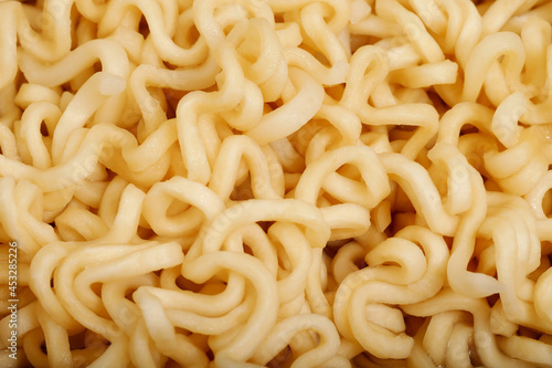 Top view of instant noodles texture