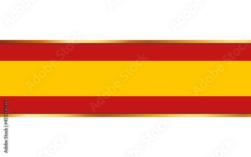 Free Download gold ribbon banner with flag of Spain on white background - GFXLoad