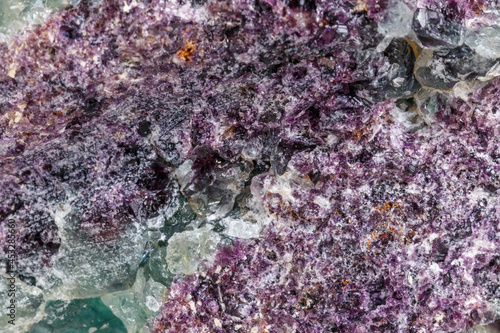 Macro mineral stone Fluorite on a white background