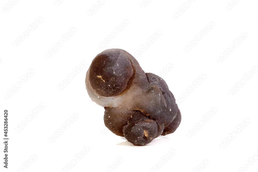 Macro mineral stone Chalcedony, Chalcedony screed on a white background Macro mineral stone Chalcedony, Chalcedony screed on a white background