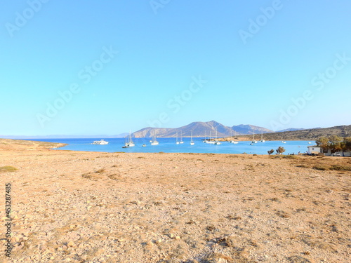 beach and sea  beautiful beaches with turquoise Waters in Koufonisia August 2021