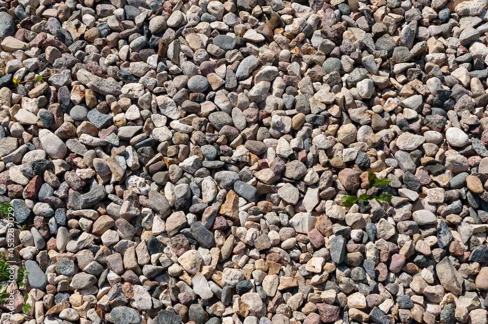There are stone pebbles on the ground
