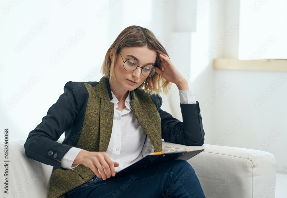 pretty woman sitting in office work recording professionals pretty woman sitting in office work recording professionals