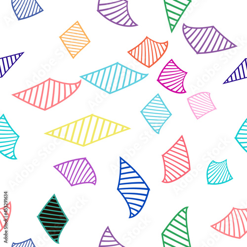 abstract vector seamless pattern. multicolored quadrilateral shapes on white background
