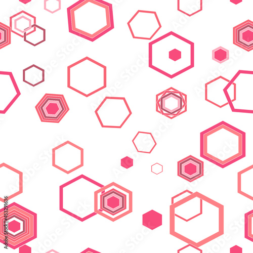 A large number of hexagons on a white background. Vector seamless pattern